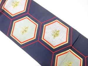 アンティーク　亀甲に桐模様織り出し袋帯（材料）